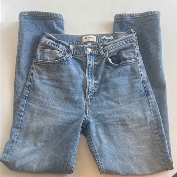 Agolde x Argent High Rise Stovepipe Denim Jeans - Picture 1 of 6